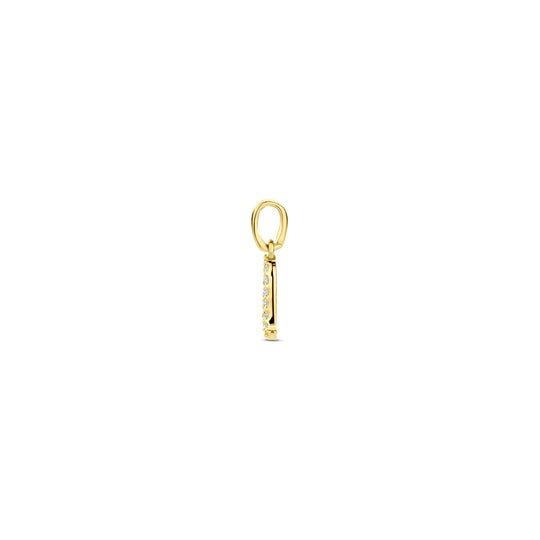 14k Geelgouden Hanger Sterrenbeeld Leeuw met Diamant H SI