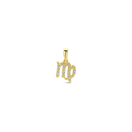 14k Geelgouden Hanger Sterrenbeeld Maagd met Diamant H SI