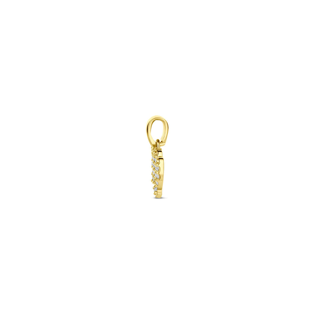 14k Geelgouden Hanger Sterrenbeeld Maagd met Diamant H SI