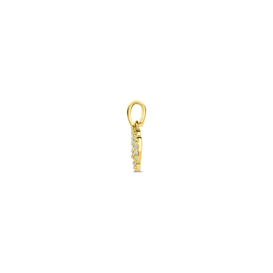 14k Geelgouden Hanger Sterrenbeeld Maagd met Diamant H SI