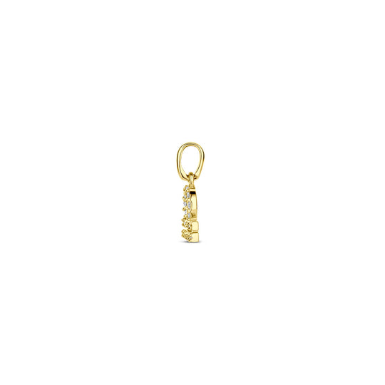 14k Geelgouden Hanger Sterrenbeeld Weegschaal met Diamant H SI