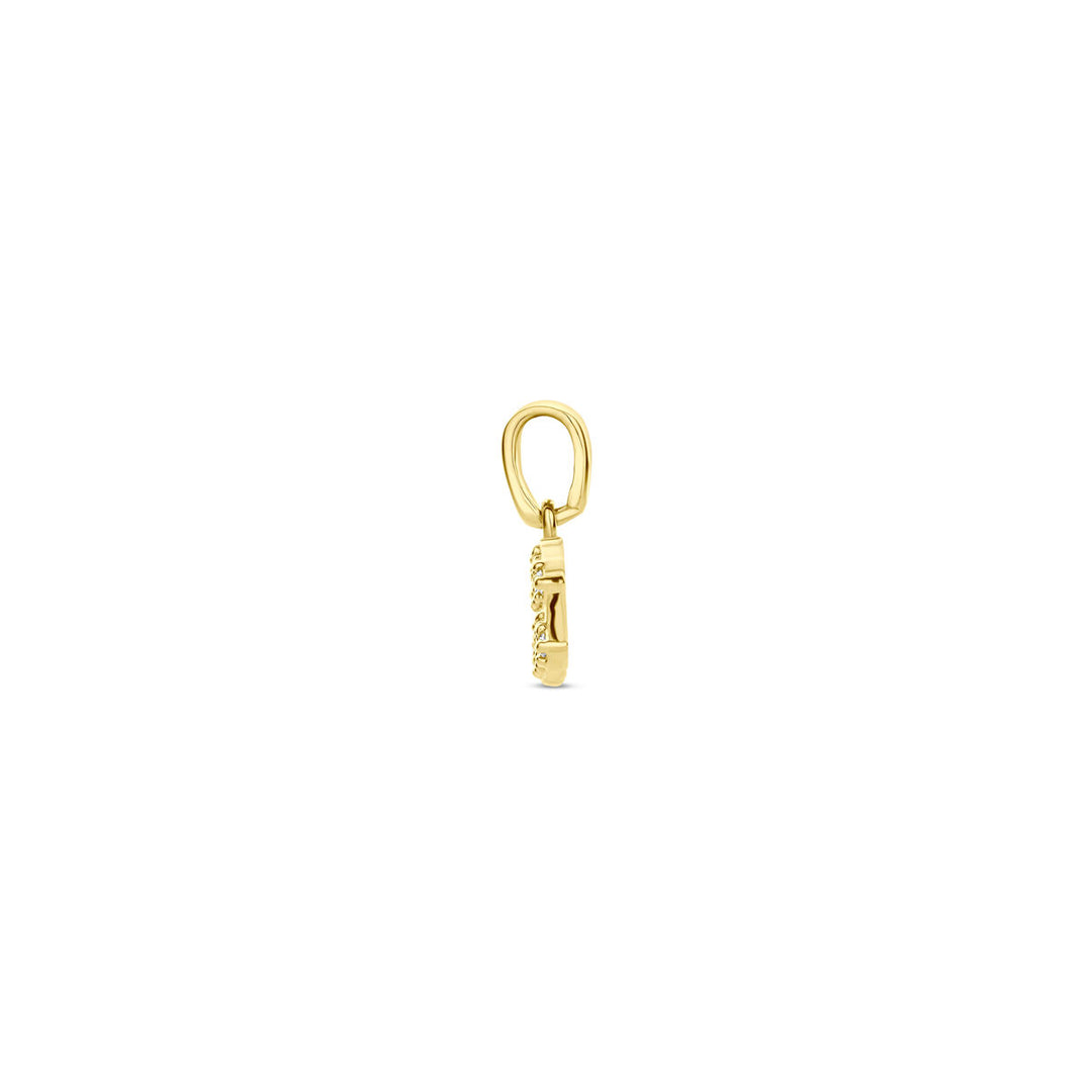 14k Geelgouden Hanger Sterrenbeeld Waterman met Diamant H SI