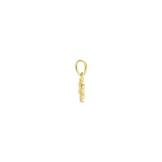 14k Geelgouden Hanger Sterrenbeeld Vissen met Diamant H SI