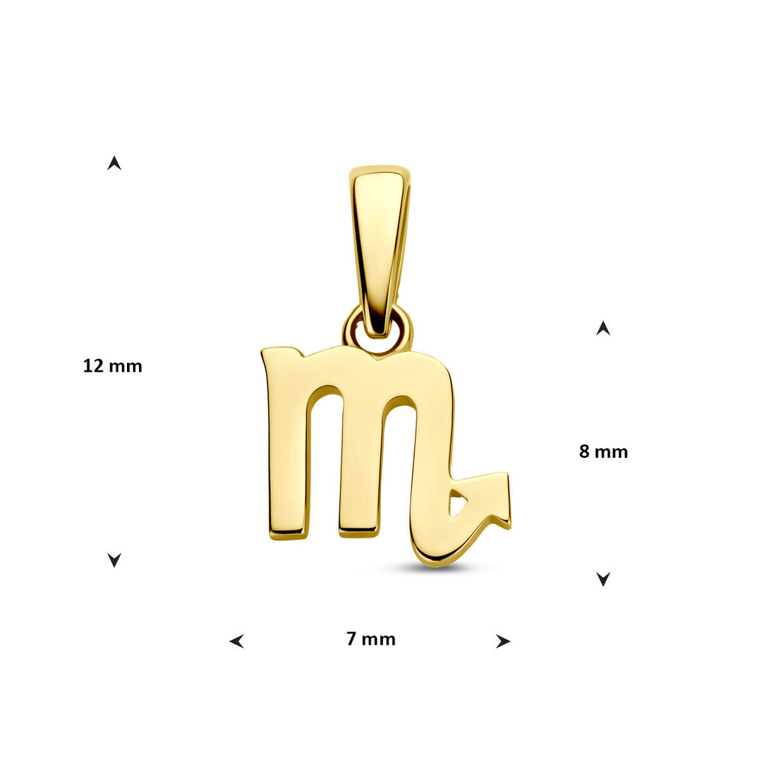 14k Geelgouden Hanger Sterrenbeeld Schorpioen – Per Stuk