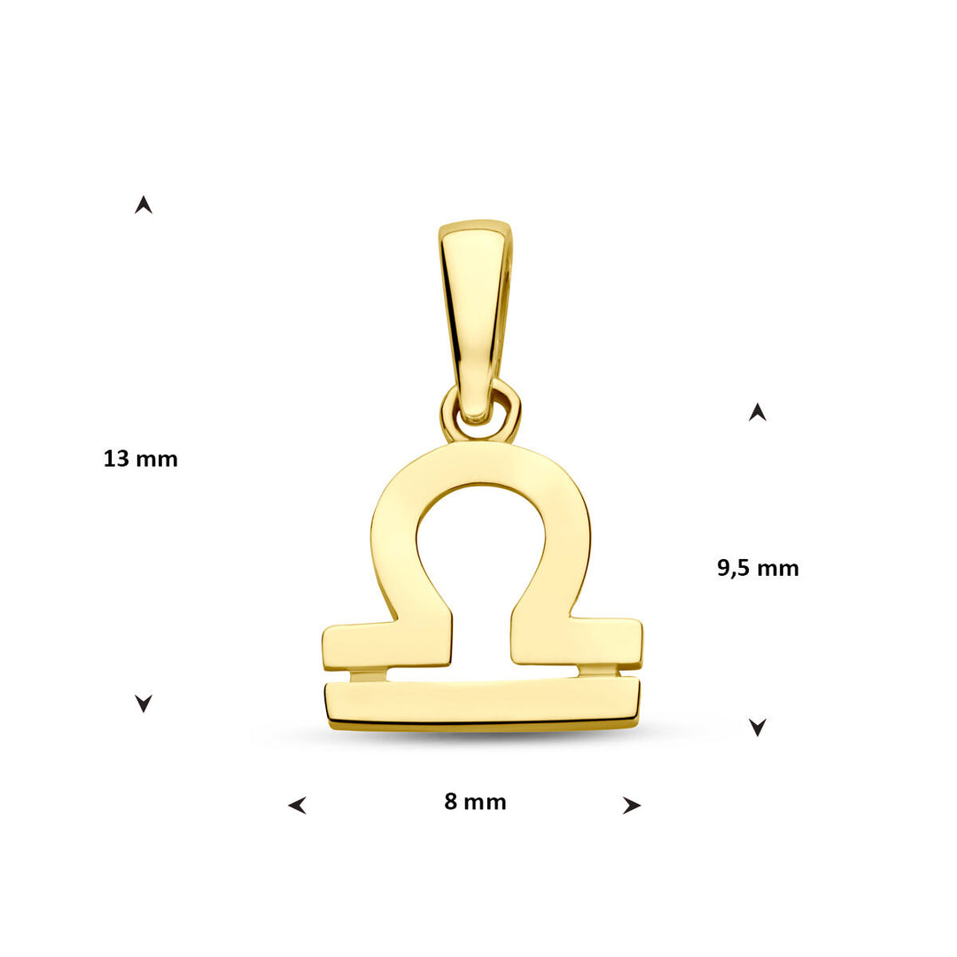 14k Geelgouden Hanger Sterrenbeeld Weegschaal – Per Stuk