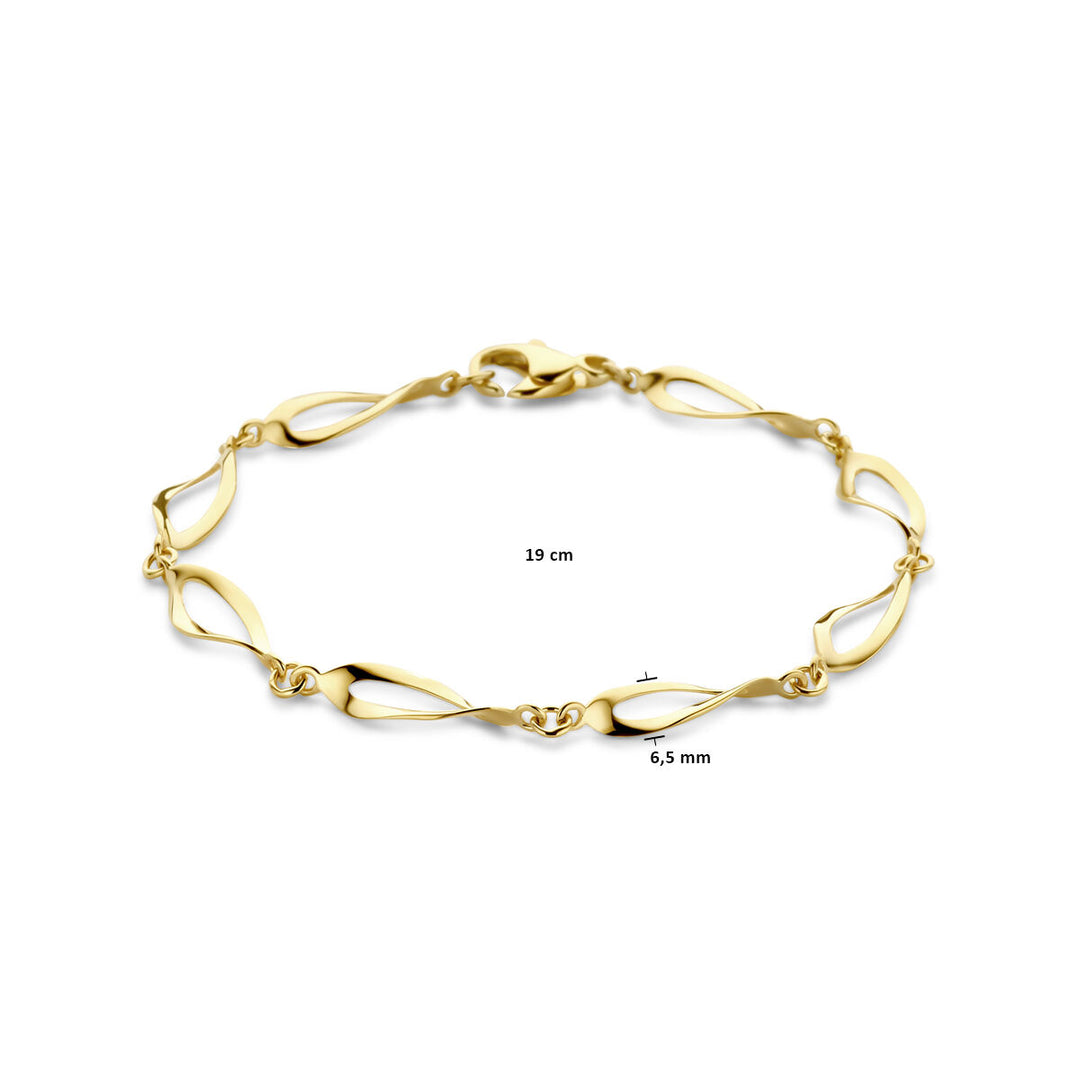 14k Geelgouden Armband met Karabijnsluiting - 19cm Draaglengte en 6.5mm Schakelbreedte