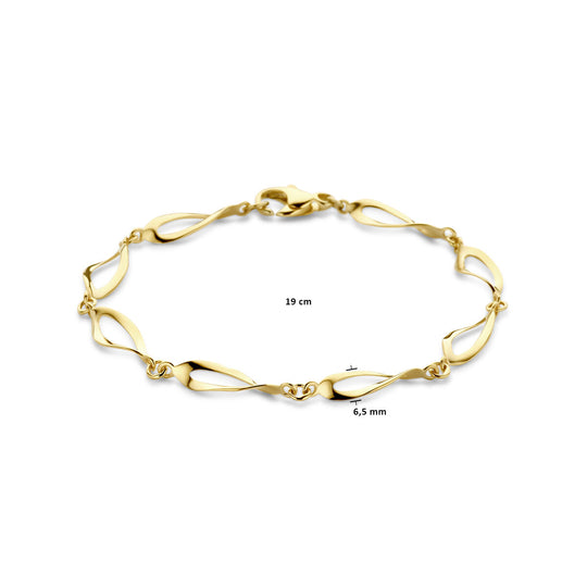 14k Geelgouden Armband met Karabijnsluiting - 19cm Draaglengte en 6.5mm Schakelbreedte