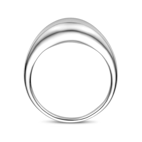 Stijlvolle Gerhodineerde 925 Zilveren Ring - 6 mm Breed