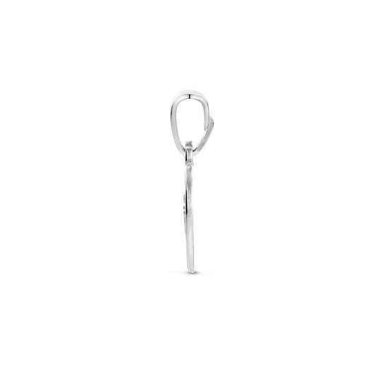 Gerhodineerd 925 Zilveren Hanger - Hartvormig, 17mm Hoogte, Poli/Mat Afwerking | Liefdevol en Elegant Sieraad