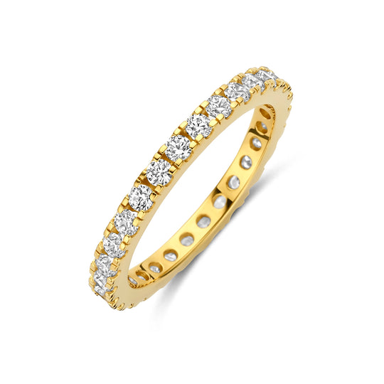 Verguld Geel 925 Zilveren Ring met Zirkonia – 2.2mm Damesring