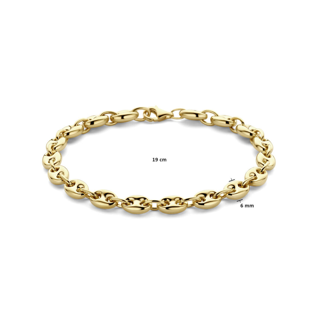 14k Geelgouden Armband met Karabijnsluiting - 19cm Draaglengte en 6mm Schakelbreedte