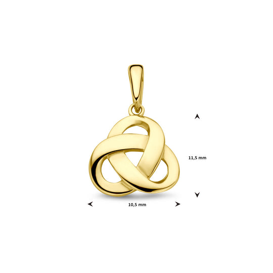14k Geelgouden Hanger in Knoopvorm - Totale Hoogte 16mm