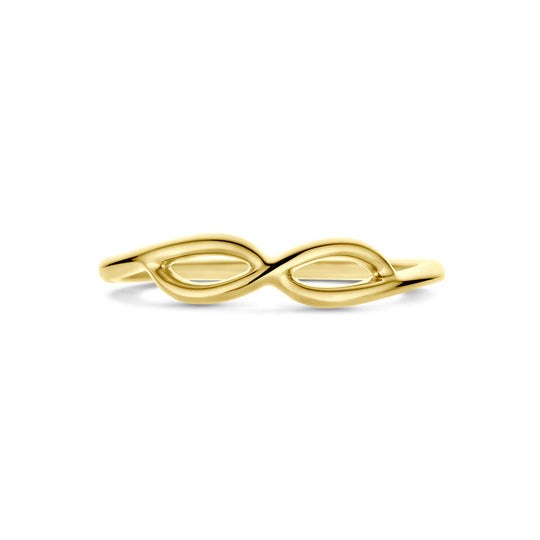 Stijlvolle 14k Geelgouden Ring met Infinity Teken - Breedte 4mm