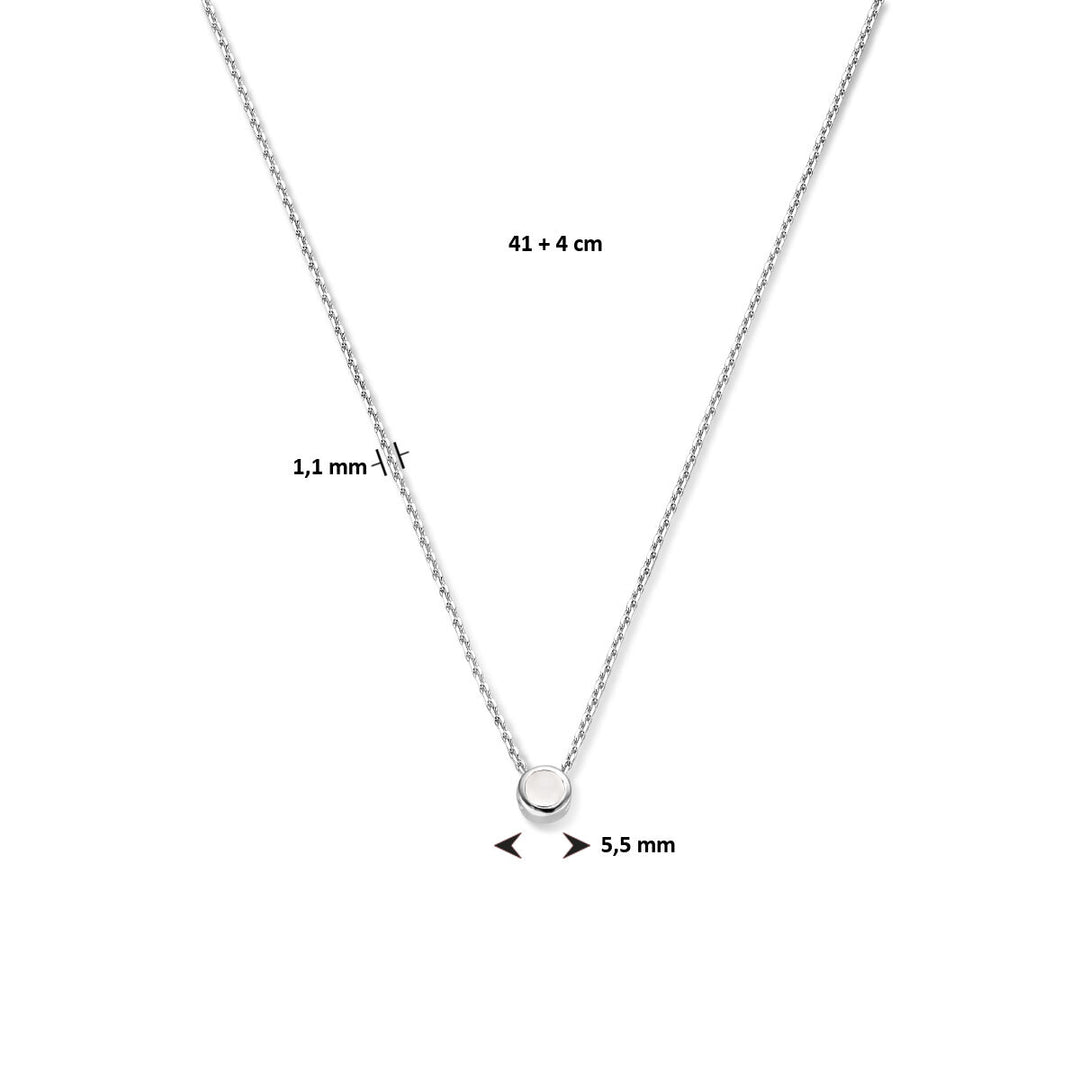 925 Zilveren Collier Juni Zirkonia Geboortesteen 41+4cm