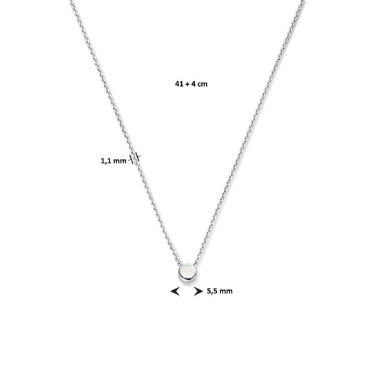 925 Zilveren Collier Juni Zirkonia Geboortesteen 41+4cm