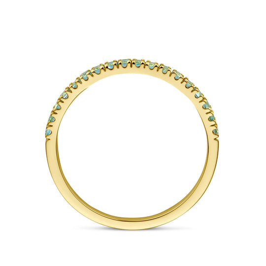 14K Geelgouden Ring met Blauw Topaas Geboortesteen - December