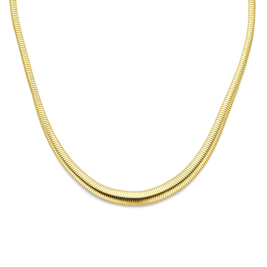 14K Geelgouden Collier met Tubogas Schakel - 45 cm Draaglengte, 10.8 mm Schakelbreedte