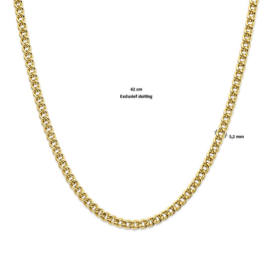 14K Geelgouden Collier zonder Slot - 42 cm, 5.2 mm Schakelbreedte