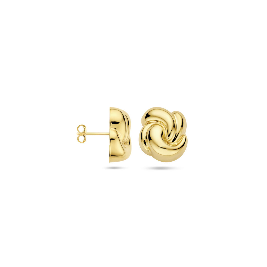 Elegant Design: 14k Geelgouden Oorknoppen - Afmeting 16.5x15.5mm