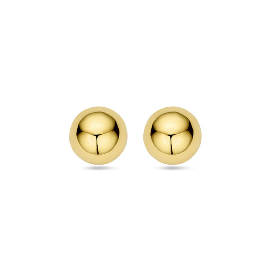 Elegante 14k Geelgouden Oorknoppen in Half-Bol Vorm