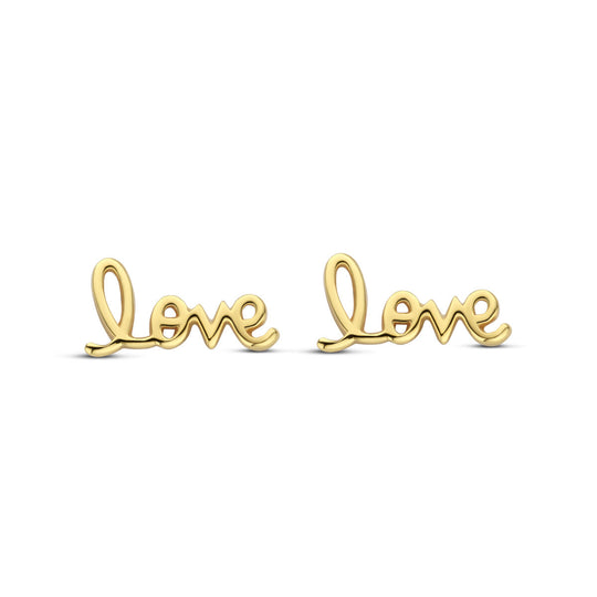 925 Zilveren Oorknoppen met 'Love' Tekst – Stijlvolle en Betekenisvolle Accessoire