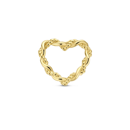 14k Geelgouden Hanger in Hartvorm – Een Tijdloos Symbool van Liefde en Elegantie