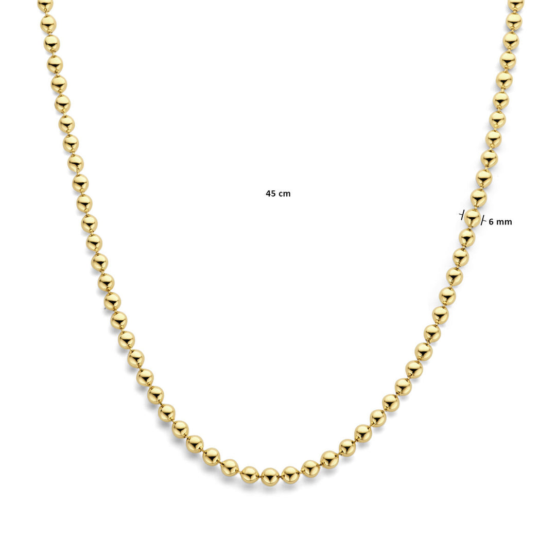 14K Geelgouden Collier met Bolletjes van 6 mm – Subtiel en Chic