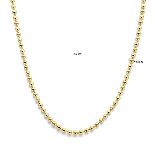 14K Geelgouden Collier met Bolletjes van 6 mm – Subtiel en Chic