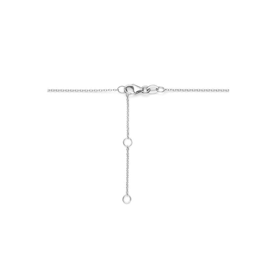 14k Witgouden Collier met Diamant - Verstelbare Lengtes (41-45 cm)