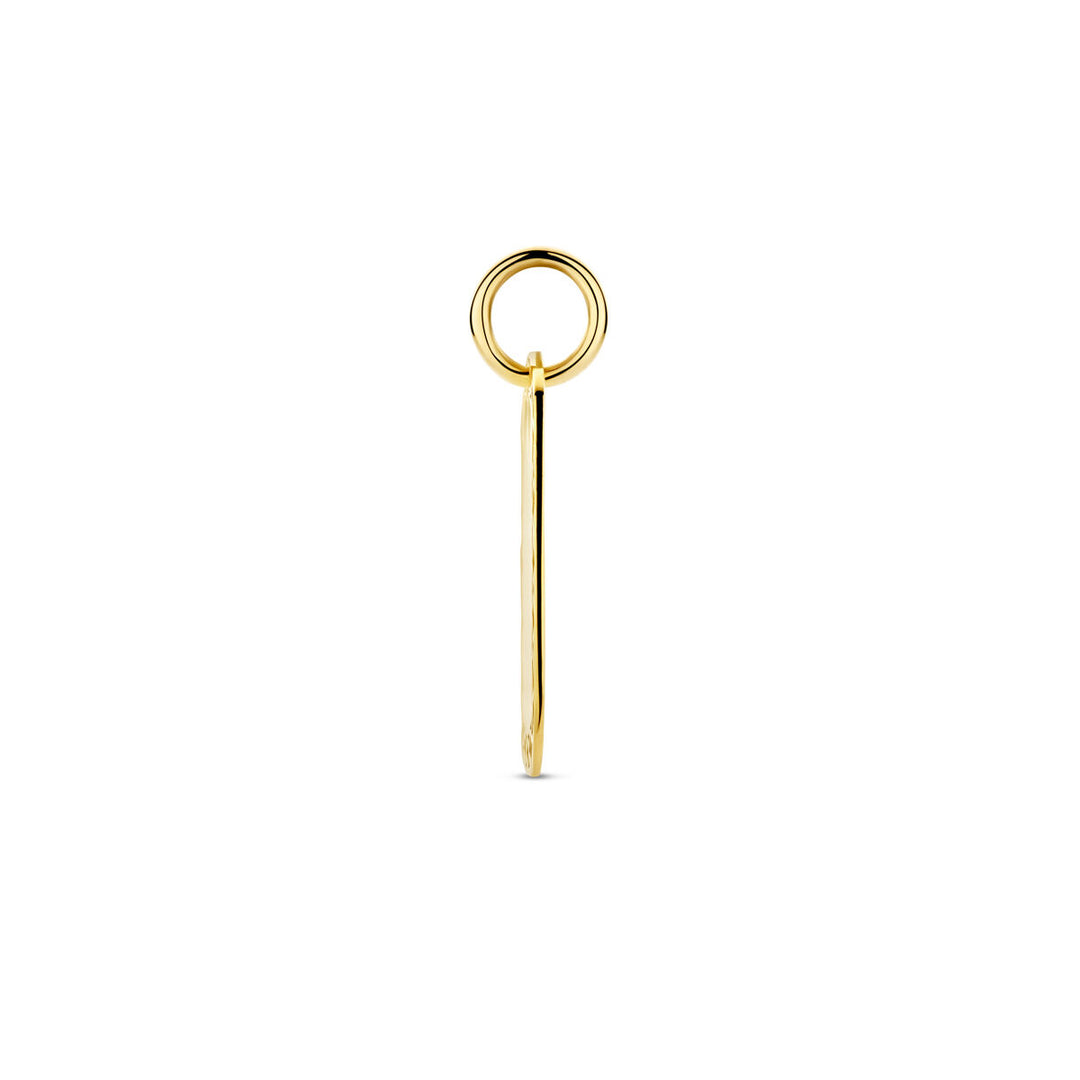 14k Geelgouden Graveerhanger – Persoonlijk en Tijdloos Sieraad met een Totale Hoogte van 24 mm