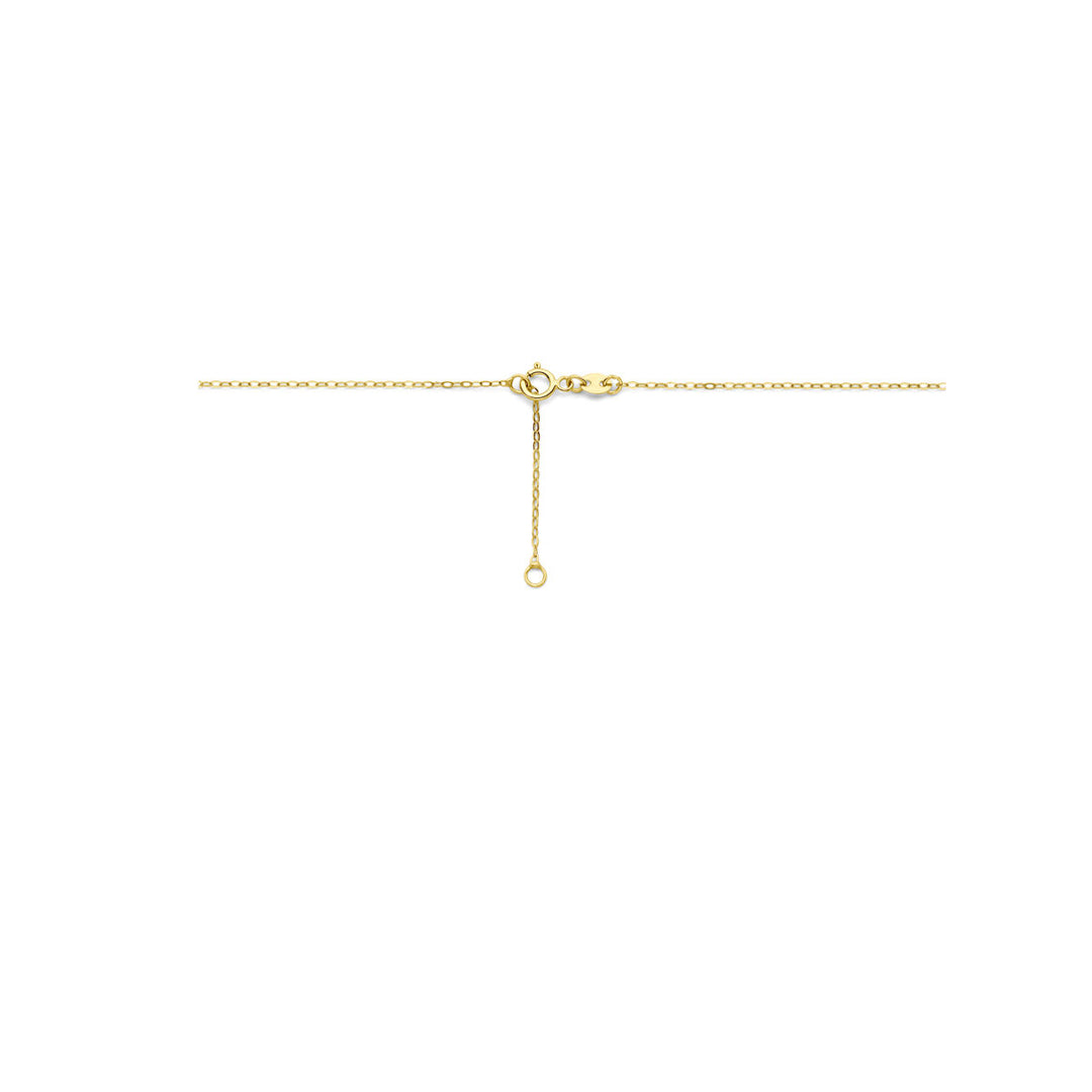 Verfijnd 14k Geelgouden Collier met Druppel - Verstelbare Draaglengtes van 42-45 cm