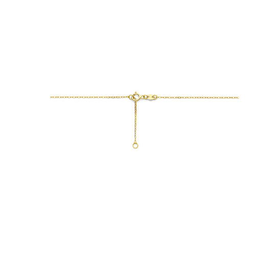Verfijnd 14k Geelgouden Collier met Druppel - Verstelbare Draaglengtes van 42-45 cm