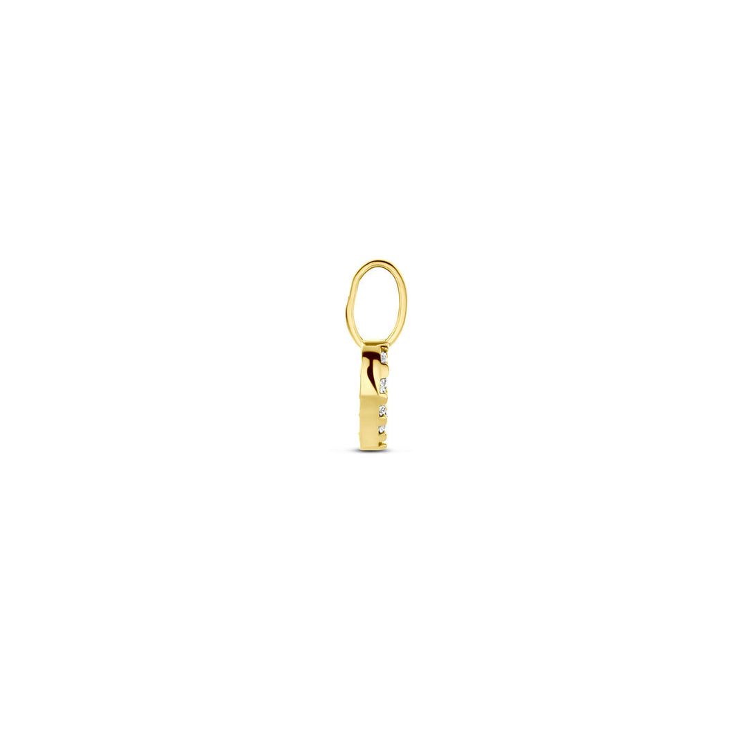 14K Geelgouden Hartvormige Hanger met Zirkonia – Elegant en Romantisch