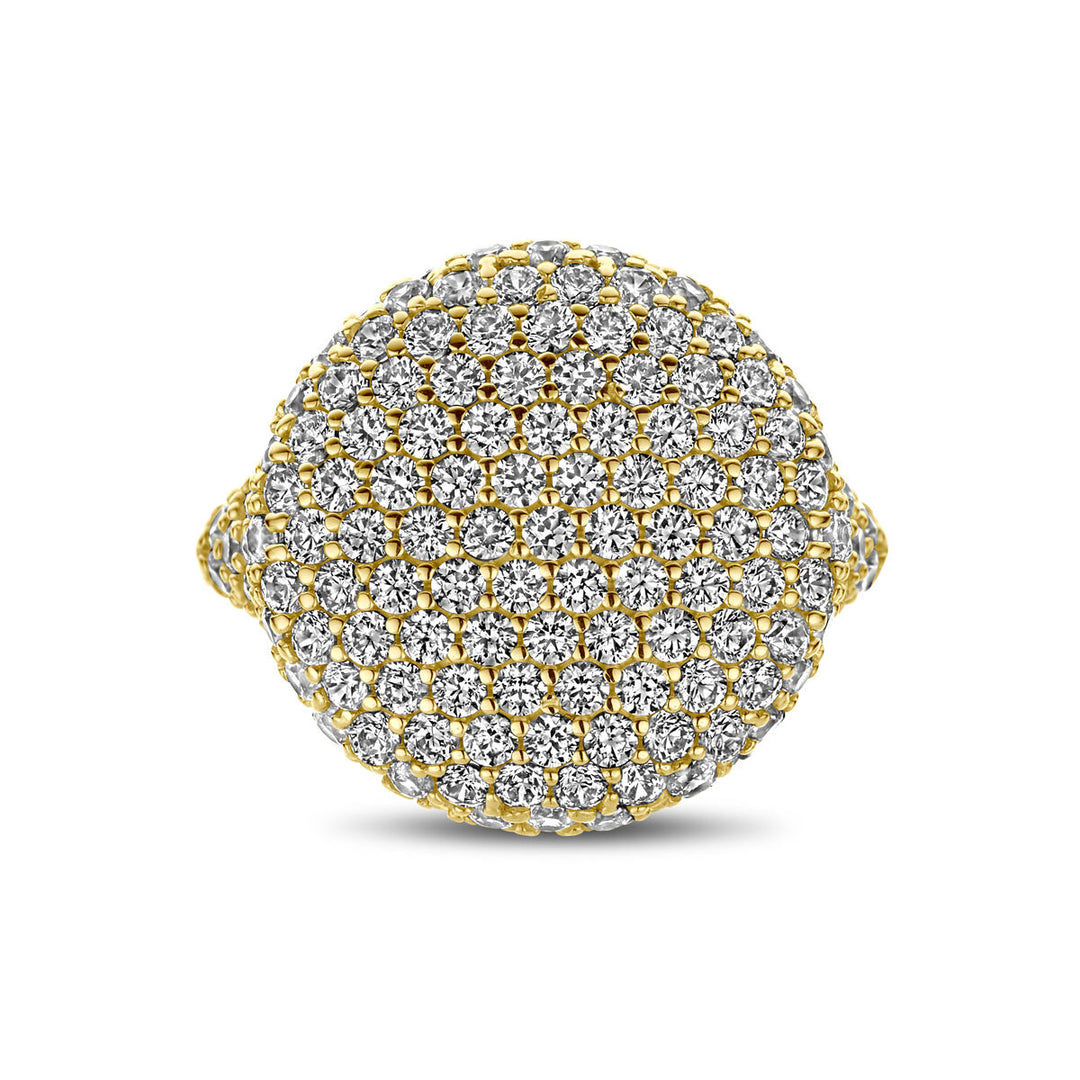 Prachtige 14k Geelgouden Ring met Zirkonia - Breedte 16.5mm