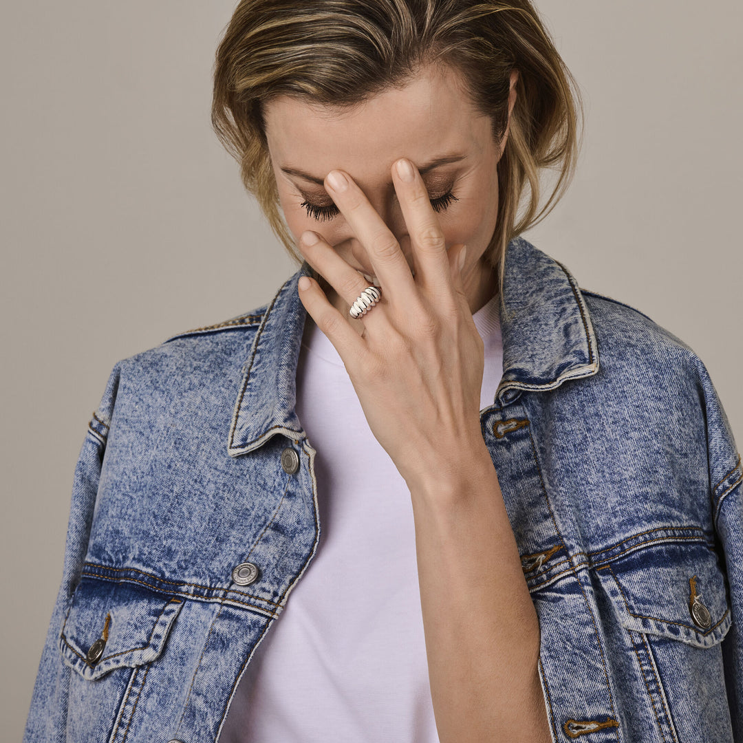 Gerhodineerde 925 Zilveren Ring - 11 mm Breed