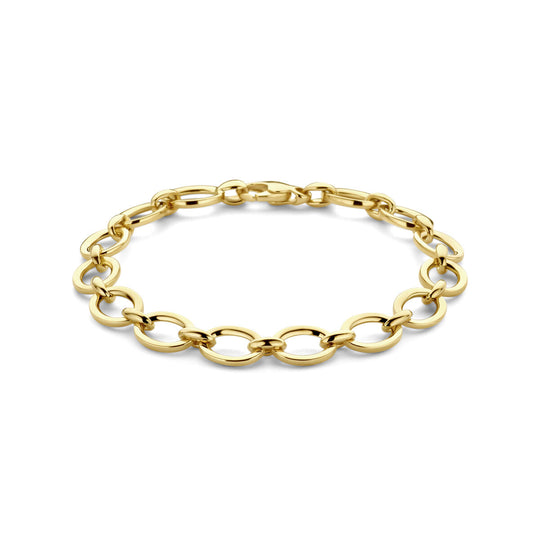 14k Geelgouden Armband met Karabijnsluiting - 19cm Draaglengte en 9mm Schakelbreedte