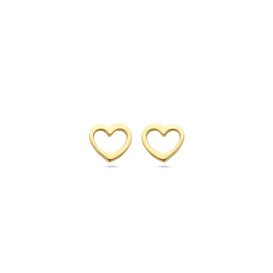 Liefdevolle 14k Geelgouden Oorknoppen in Hartvorm - 5x5.5mm