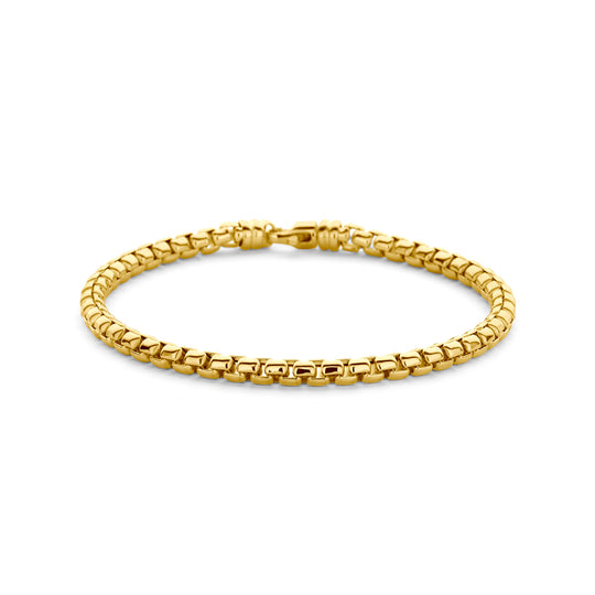 Stijlvolle 14k Geelgouden Venetiaanse Schakelarmband - 4.3mm, 21cm
