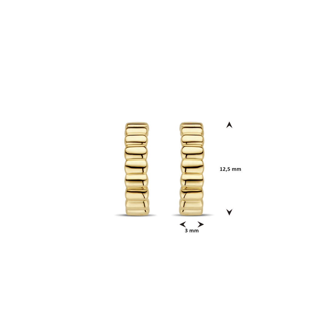 Elegante 14k Geelgouden Steker oorringen - 12.5mm Hoog