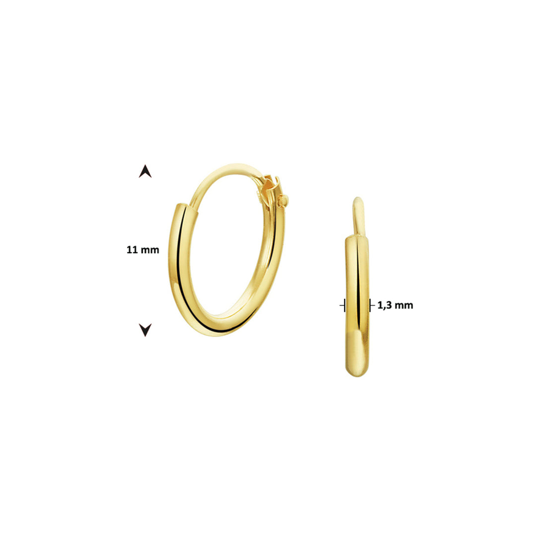 Geelgouden Oorringen met Ronde Buis – Tijdloze Elegantie