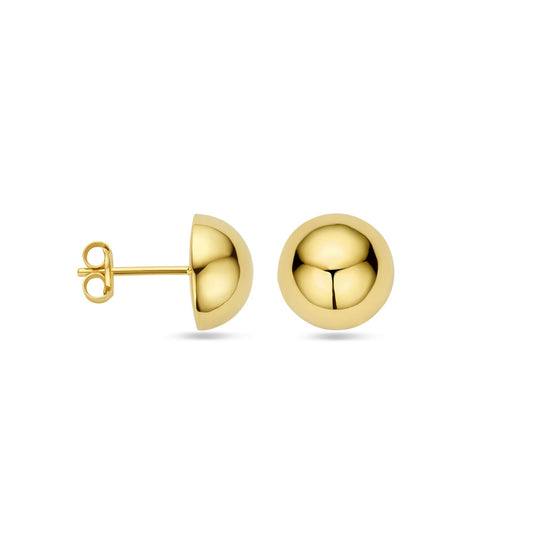 Elegante 14k Geelgouden Oorknoppen in Half-Bol Vorm