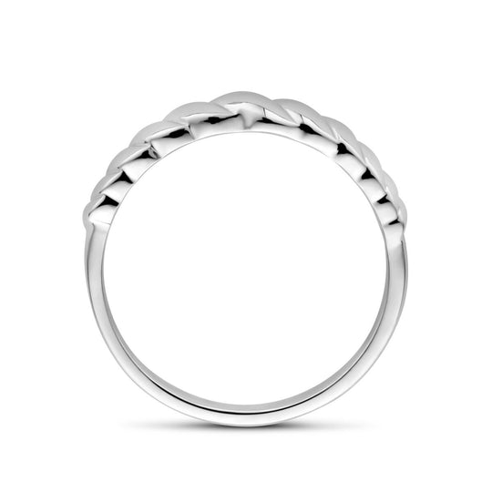 Elegante Gerhodineerde 925 Zilveren Ring - 4,5 mm Breed
