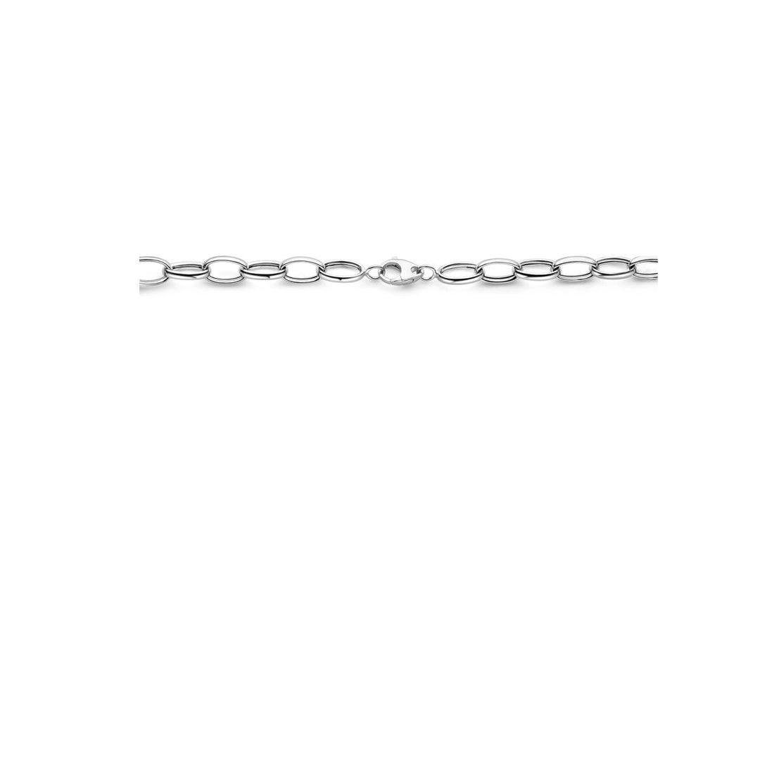 Gerhodineerd 925 Zilveren Collier - 43cm Draaglengte, 10mm Schakelbreedte | Tijdloos en Elegant Design