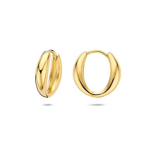 Verguld Geel op 925 Zilveren Klapoorringen – 14,5 x 3,5 mm