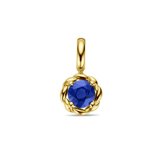 14k Geelgouden Hanger met Saffier – Tijdloze Eleganties en Luxe