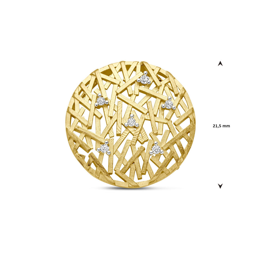 14k Geelgouden Hanger met Diamant – Tijdloze Luxe en Stralende Eleganties