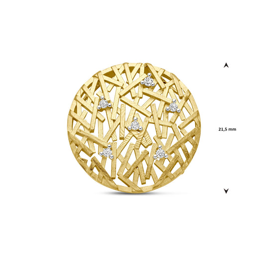 14k Geelgouden Hanger met Diamant – Tijdloze Luxe en Stralende Eleganties