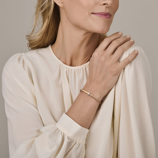 Luxueuze 14k Geelgouden Armband met Diamant – Tijdloze Elegantie voor Elke Gelegenheid