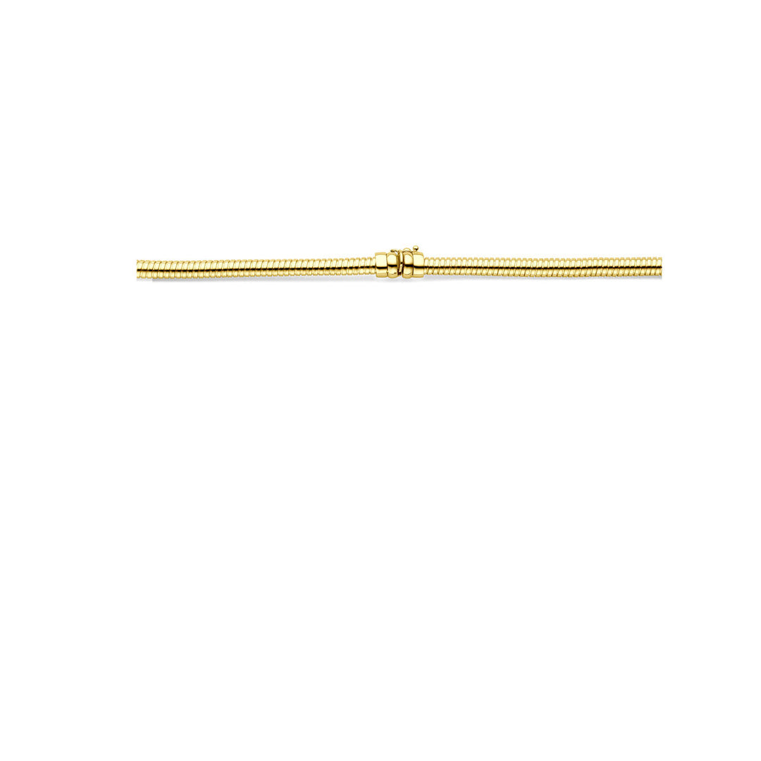 14K Geelgouden Collier met Tubogas Schakel - 45 cm Draaglengte, 10.8 mm Schakelbreedte