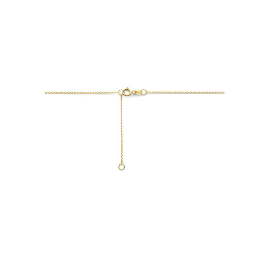14K Geelgouden Collier met Roos - Verstelbare Lengte van 41-45 cm, 1 mm Schakelbreedte